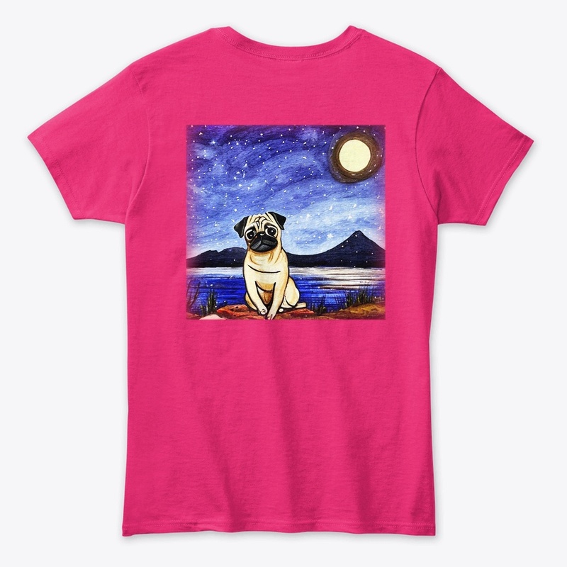 Pug Under the Moon