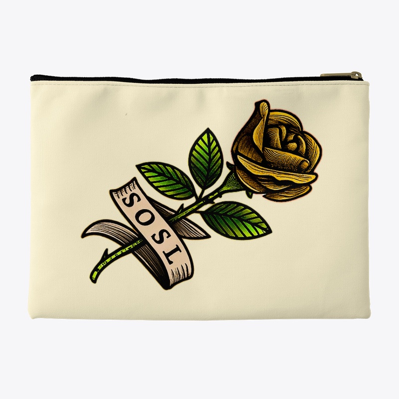 Single Rose keepsake pouch in yellow