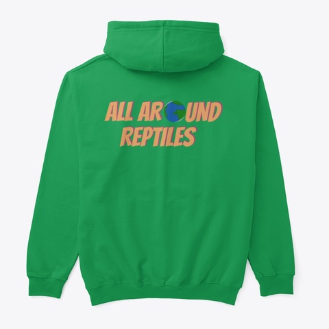 All Around Reptiles Logo   Hoodie  Irish Green T-Shirt Back