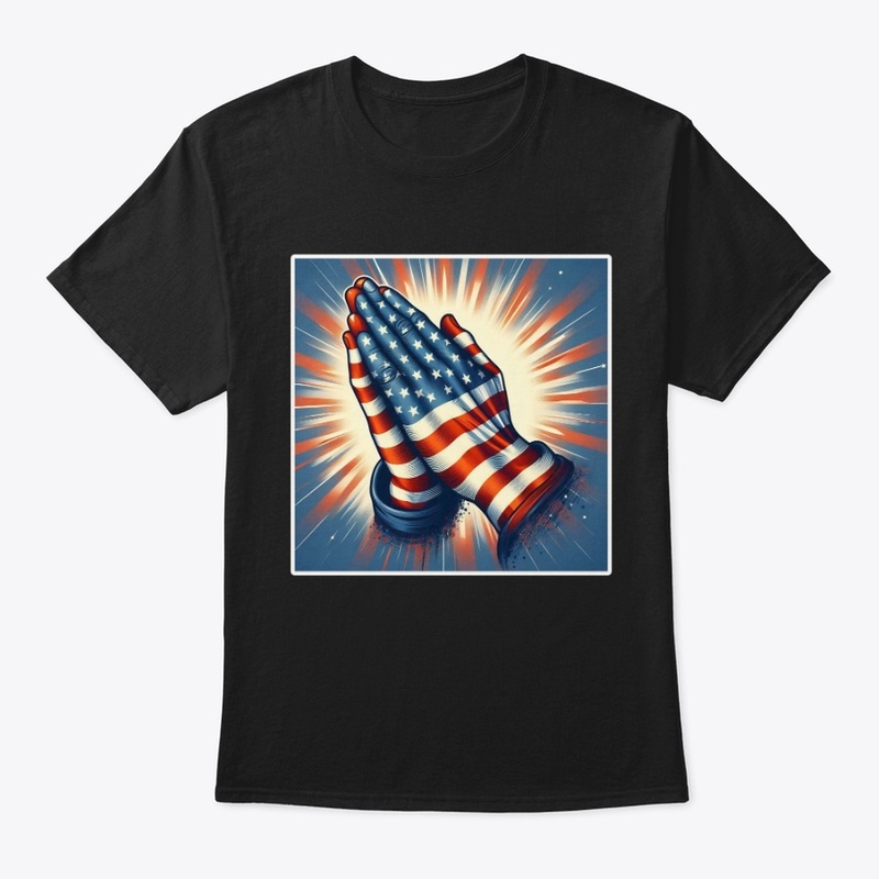 Praying Hands American Flag July 4th Tee