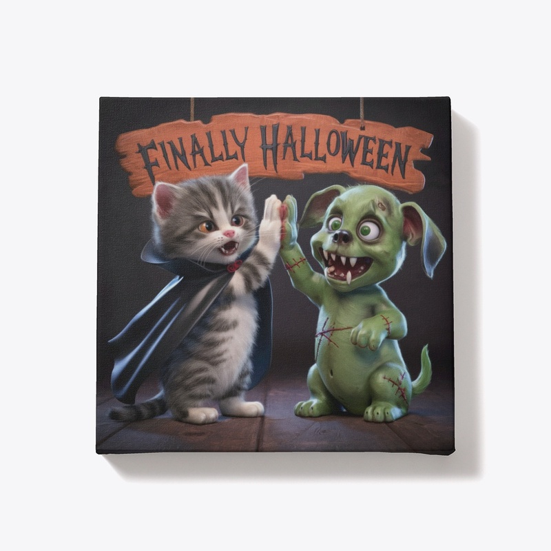 Finally Halloween Cute Cat & Dog Zombie