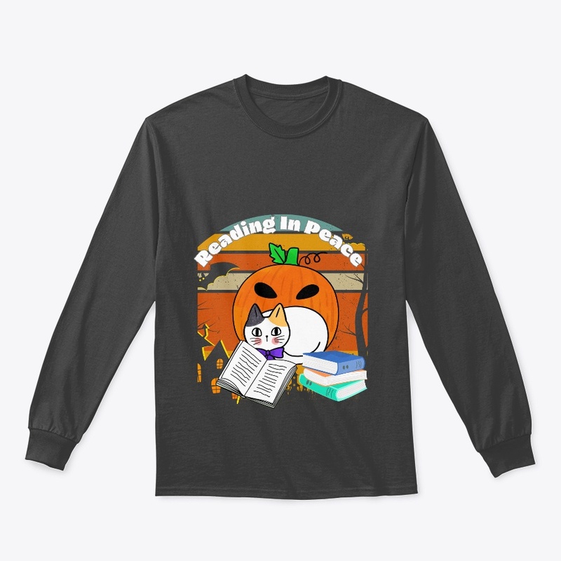 Read in peace Halloween cat book lover 