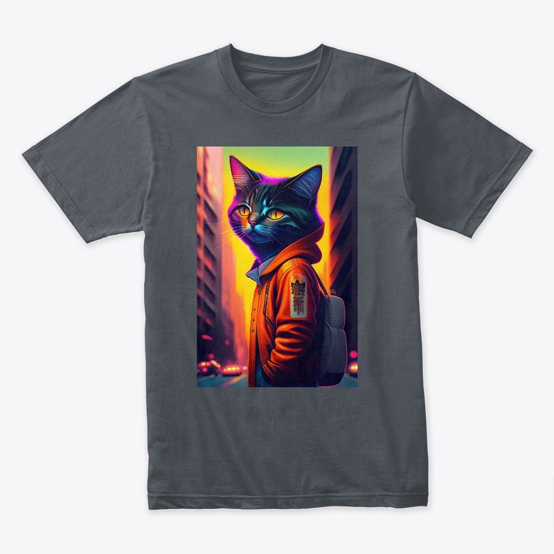 Cyberpunk Cat T shirt Design