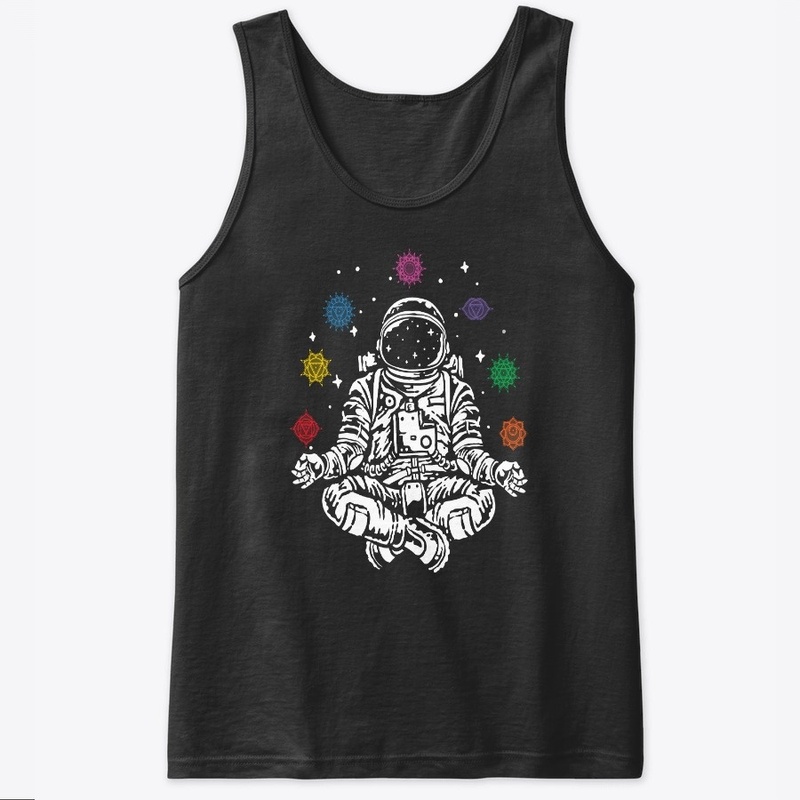 Yoga Inspire Meditating Astronaut -Black