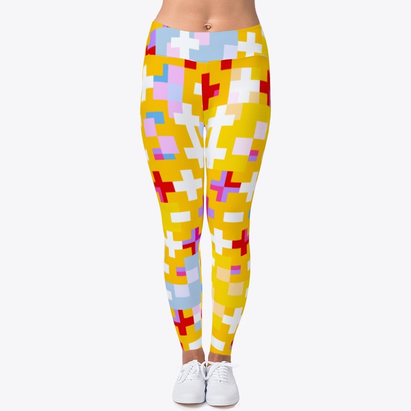 Abstract Multicolor Crosses Pattern