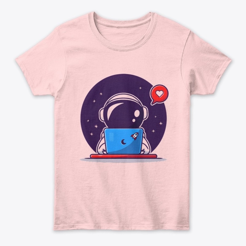 Astronaut Operating Laptop