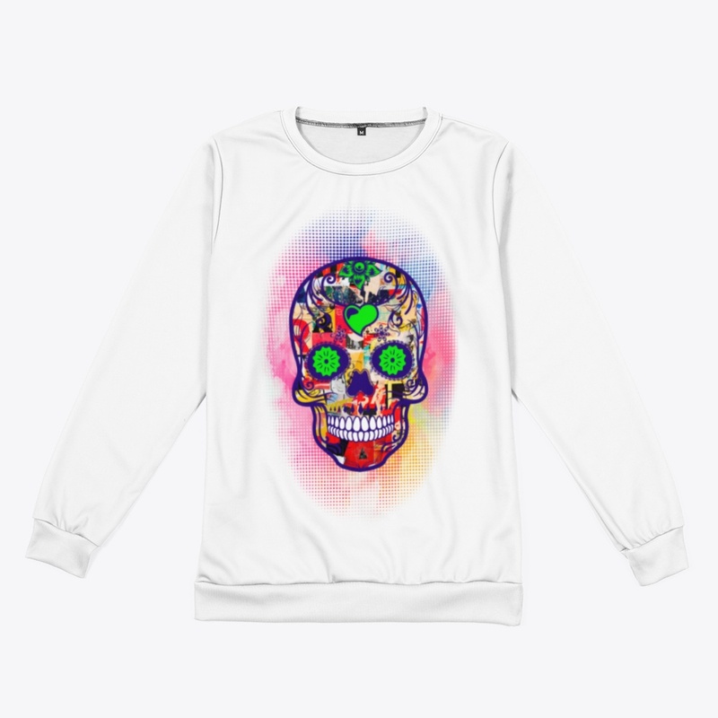 Colorful skull scrap paper
