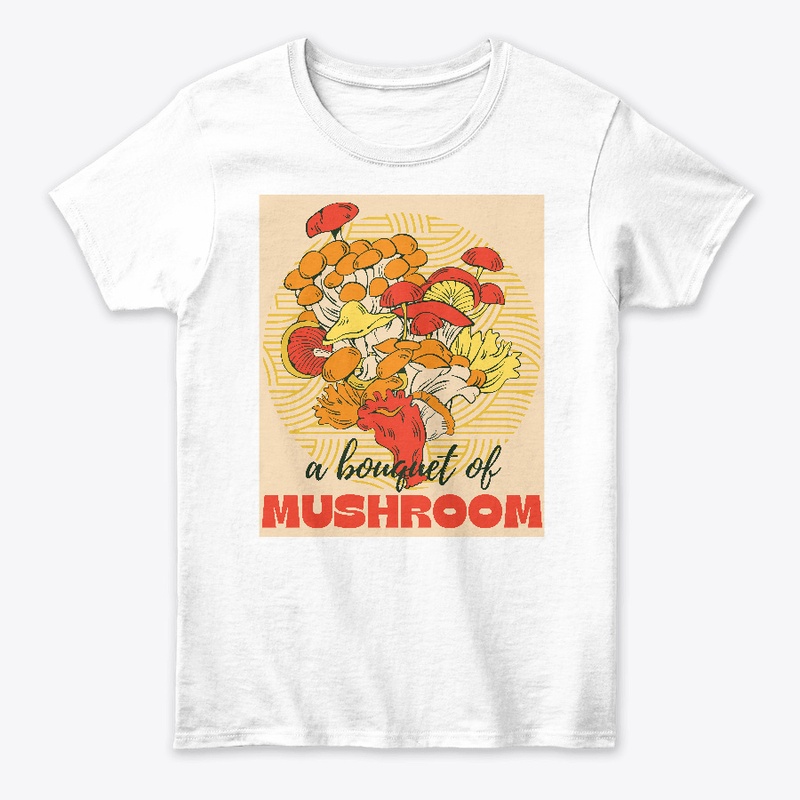 A bouquet of mushroom round background