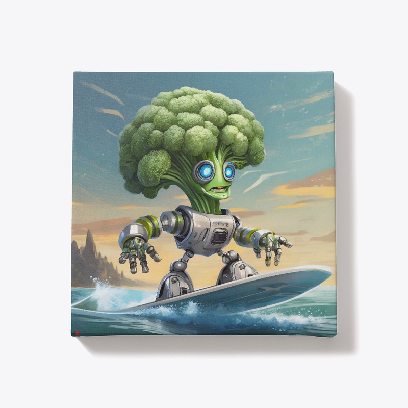 Robotic Broccoli on a surfboard