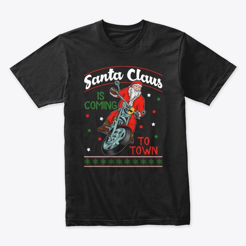 Cool Santa Claus on Motorcycle Christmas