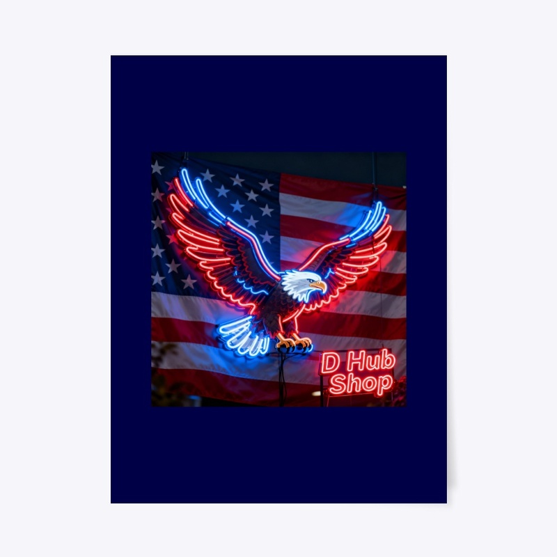 Neon Patriotic Eagle