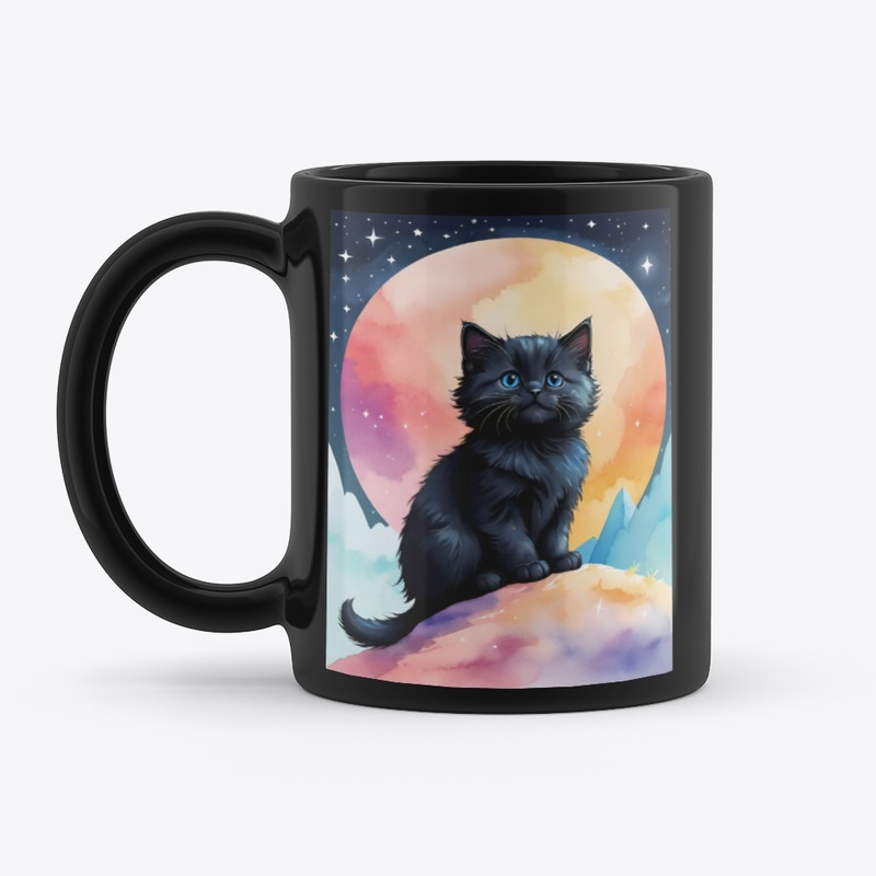 Cat and night stars