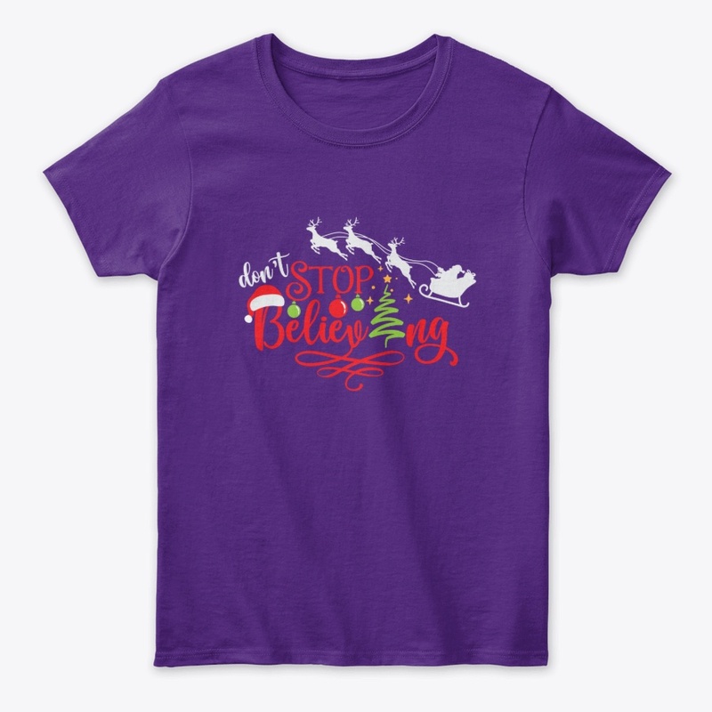 Don't Stop Believing Christmas Ladies T