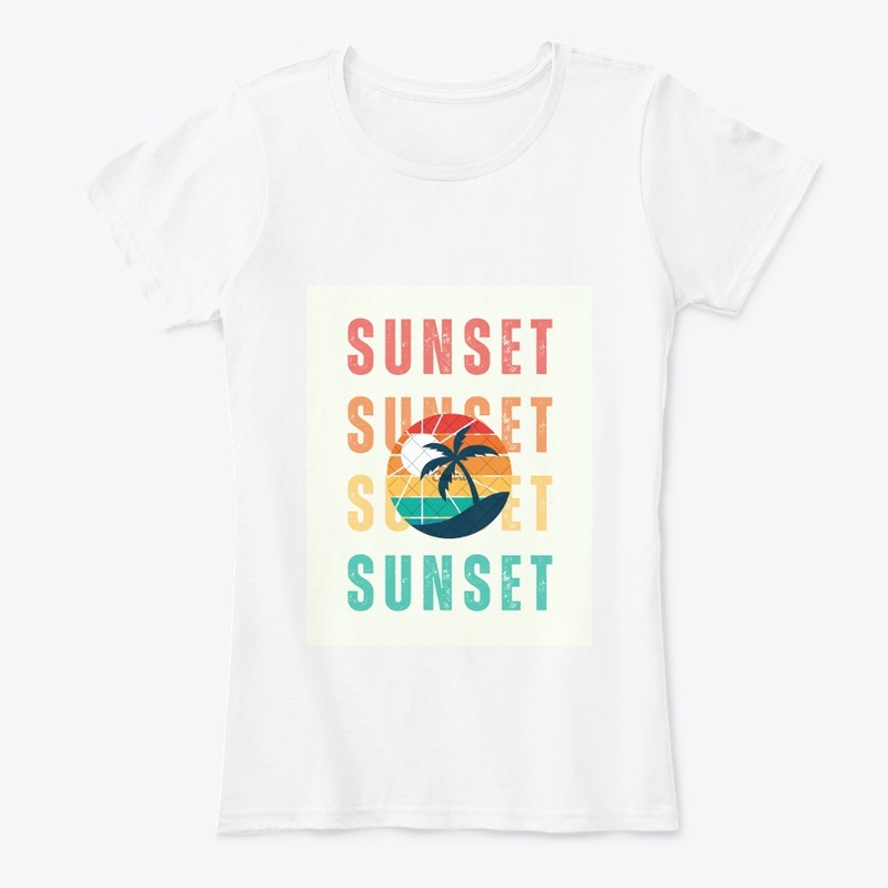Sunset Vibe White T-Shirt (customizable)