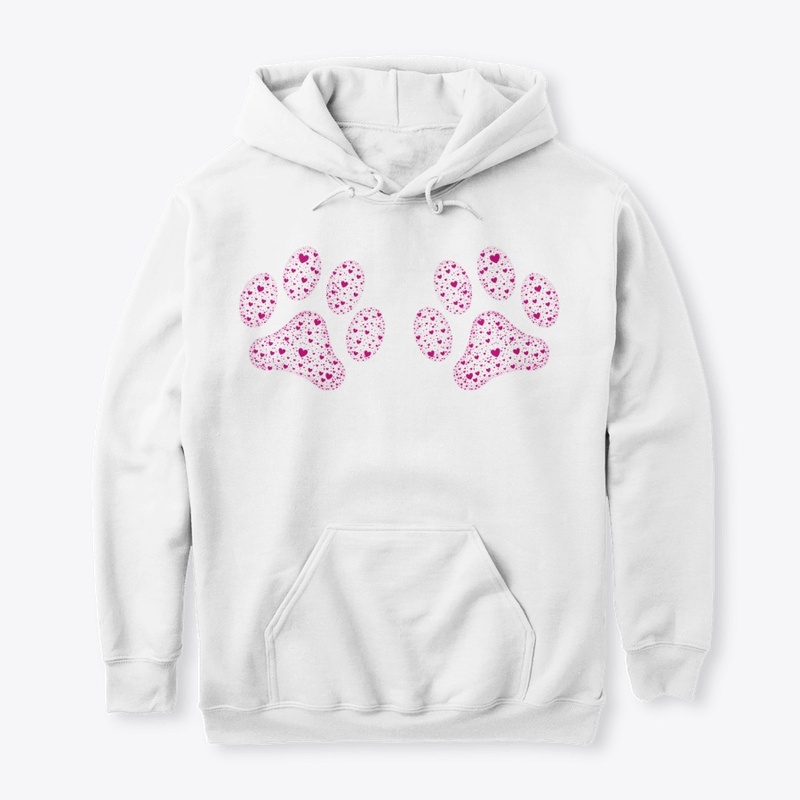 Pink Animal Paws with Hearts