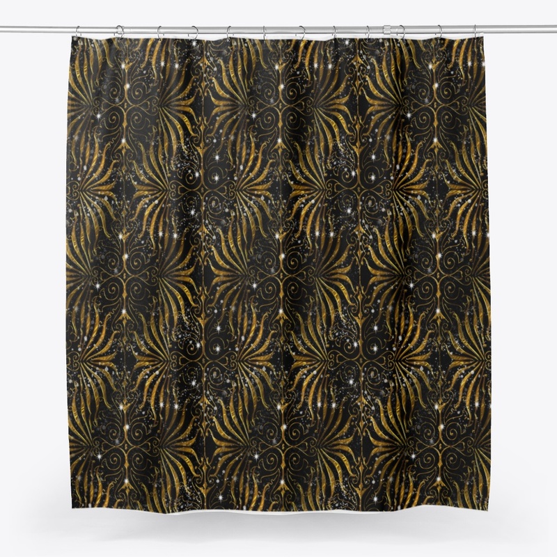 Gold and Black Victorian Sparkle Pattern
