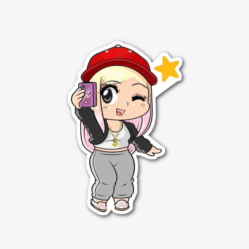 SELFIE SUPER STAR STATUS GIRL STICKER