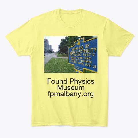 Found Physics Museum Lemon Yellow  T-Shirt Front
