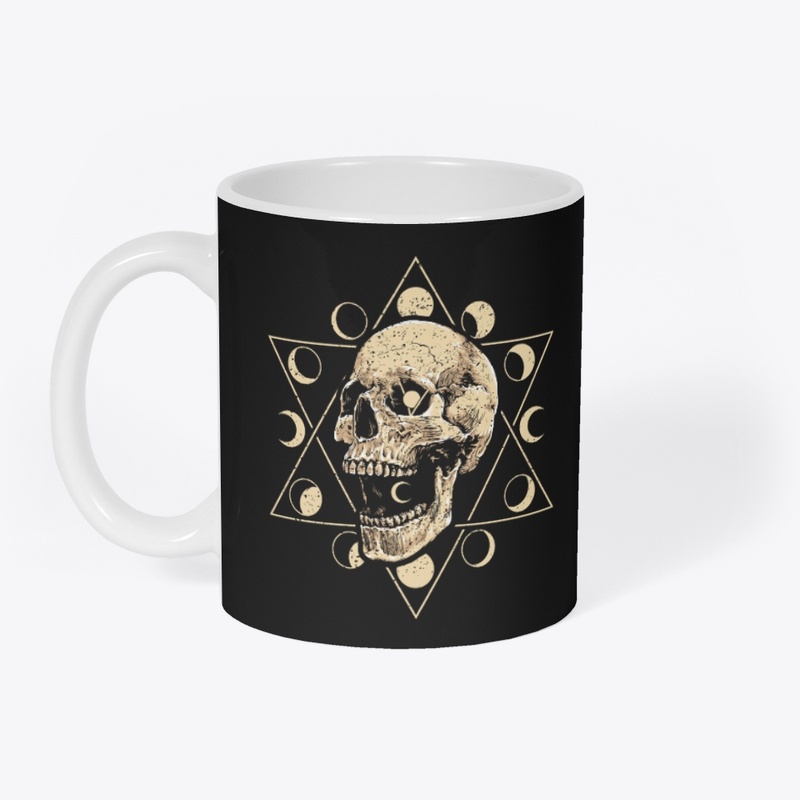 gothic skull alternative moon phases tee