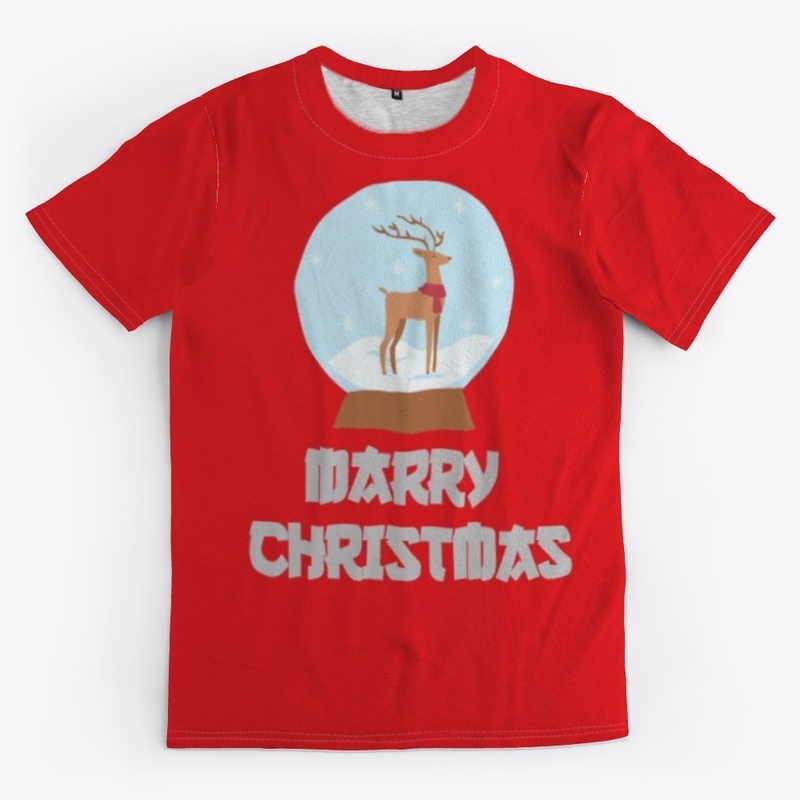Merry Christmas-Reindeer T-Shirt.