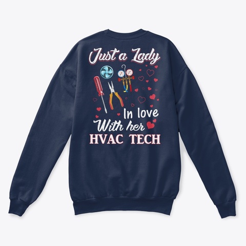 Hvac Tech's Lady Shirt  Navy  T-Shirt Back