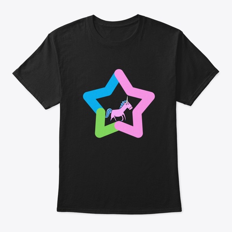 Superstar Unicorn Black T-Shirt Front