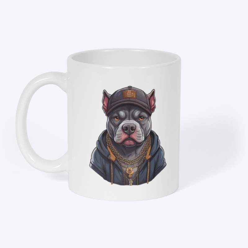 Cool Gray Pitbull in Streetwear