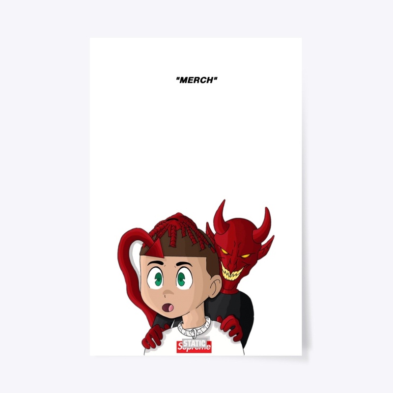 LIL STATIC "DEMONS" POSTER WHITE