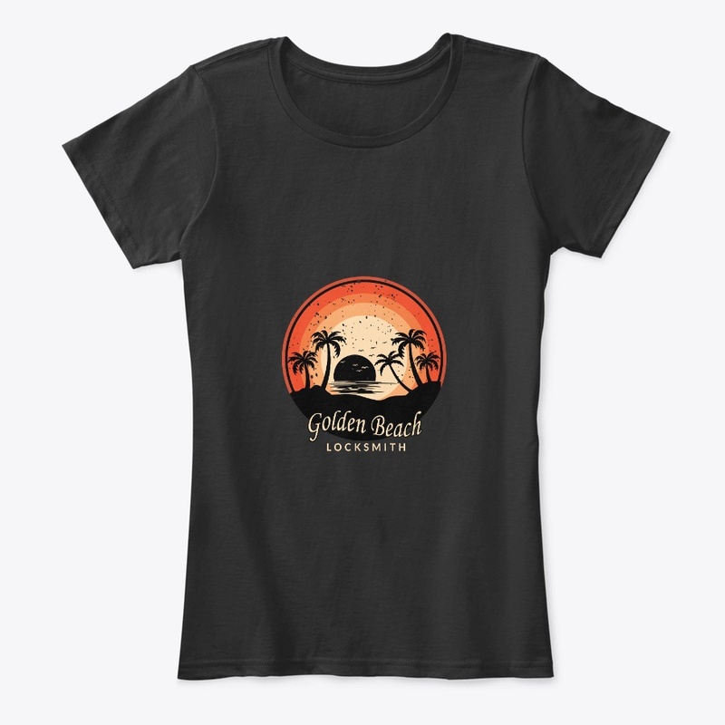 Golden beach locksmith vector t shirt 