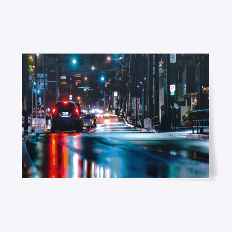 Modern Night City Art