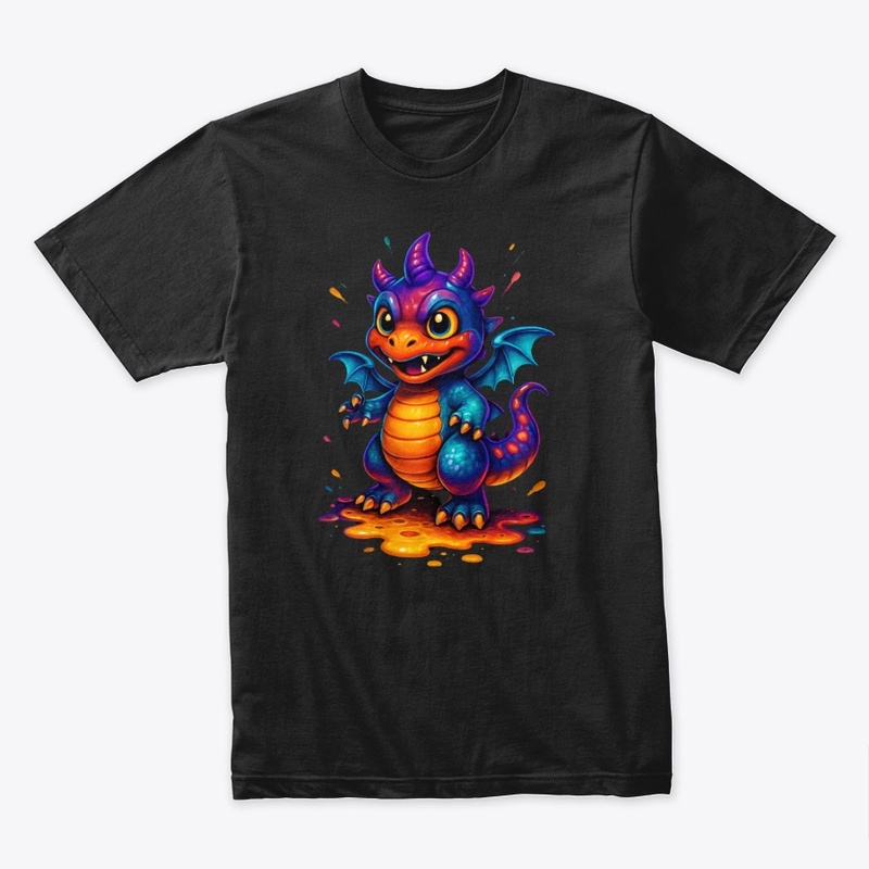 Colorful Cute Dragon Art Graphic