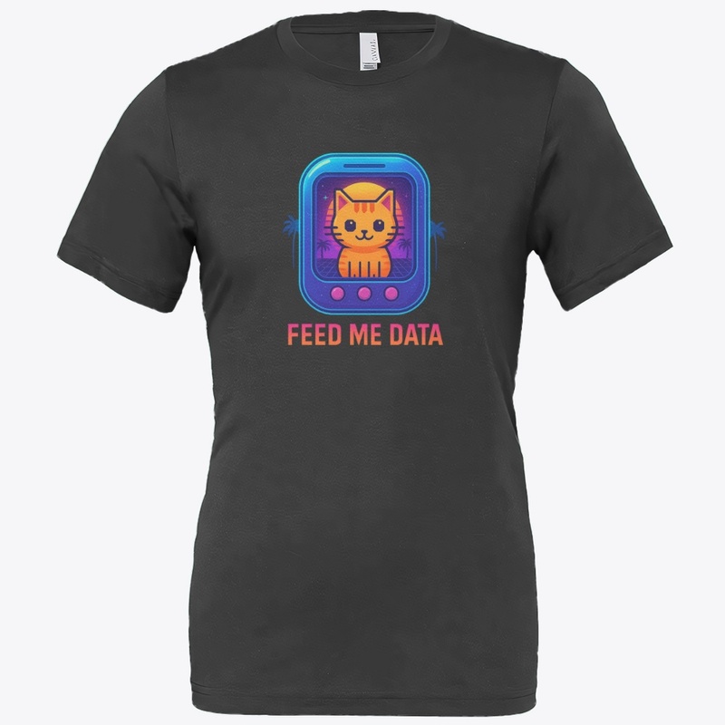 Retro Vaporwave Pixel Cat – Feed Me Data