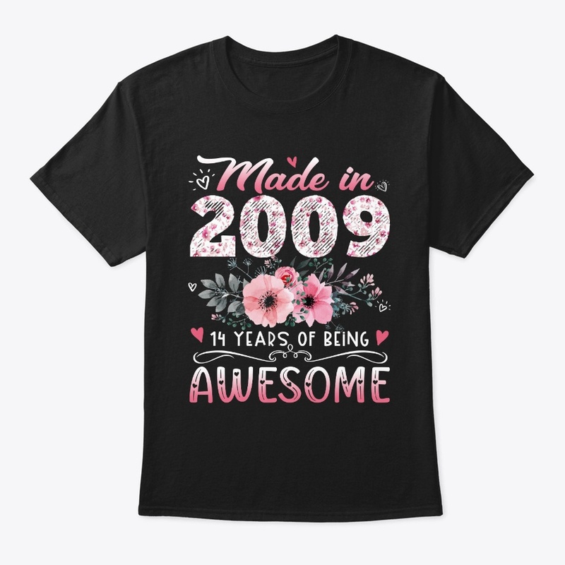 Made In 2009 Floral 14th Birthday