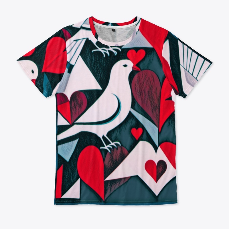 Gouache Dove in Cubism