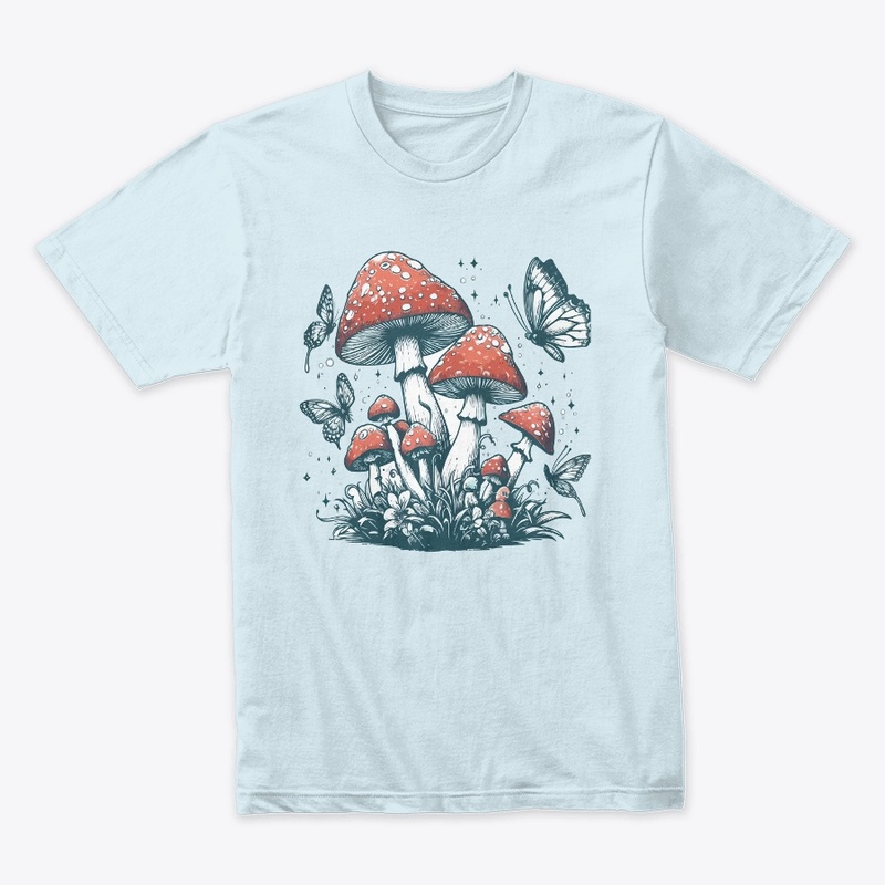 Dancing Butterfly and Mushrooms T-Shirt