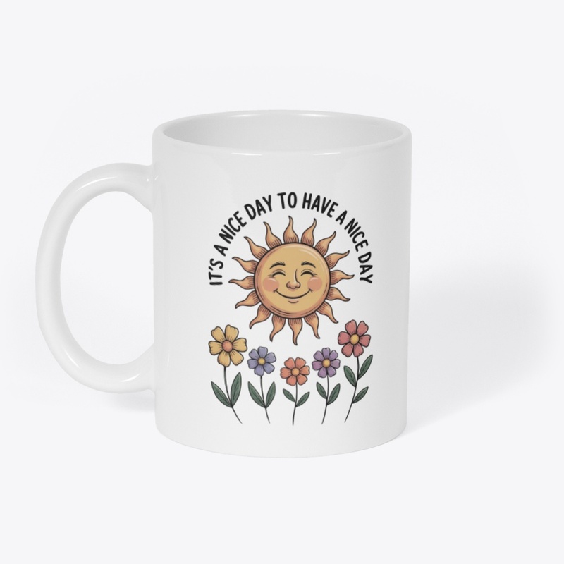 Shining Sun With Colorful Flowers