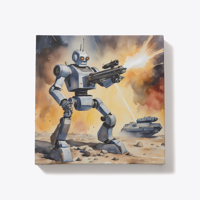 A digital painting of a robot