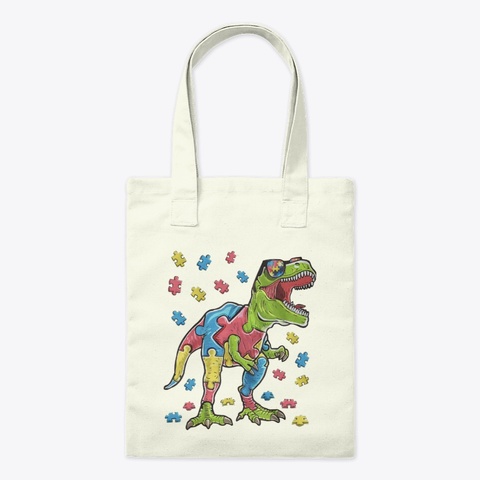 Autism T Rex Natural T-Shirt Front