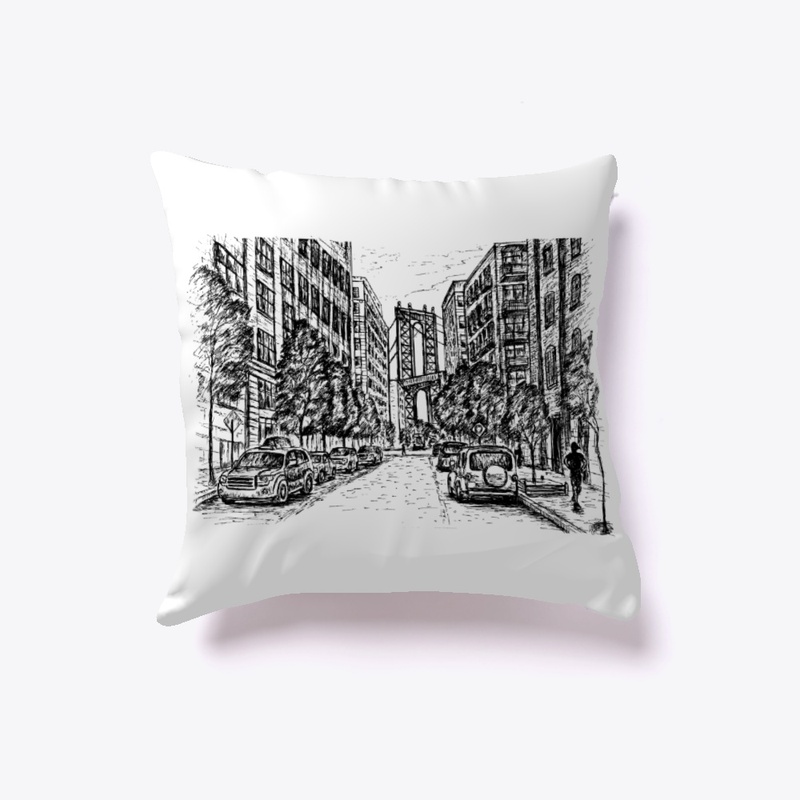 NYC Dumbo Brooklyn Pillow