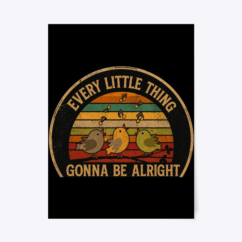Vintage 3 Little Birds Retro Poster