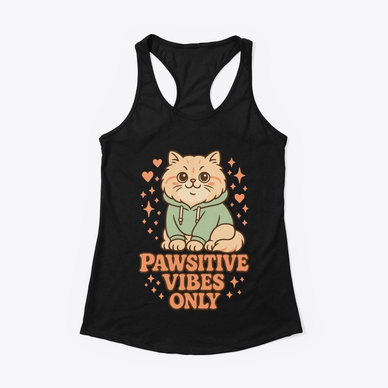 Stay Pawsitive Vibes Only – Cat Mom Tee