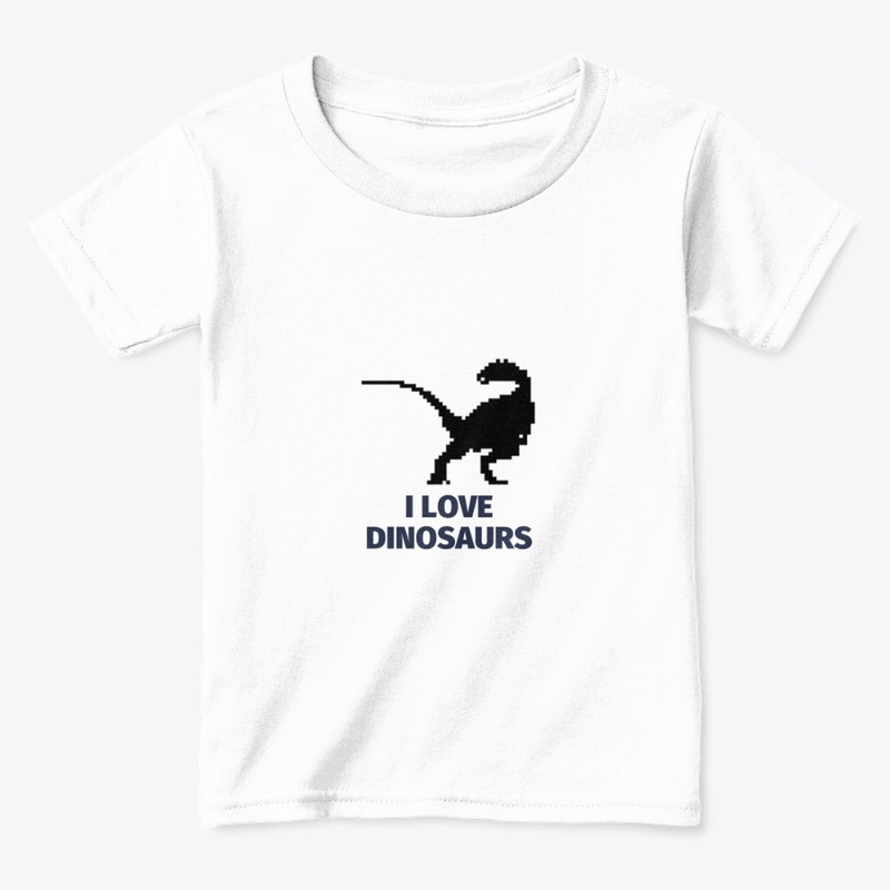 Pixel Art Dinosaur 6 White