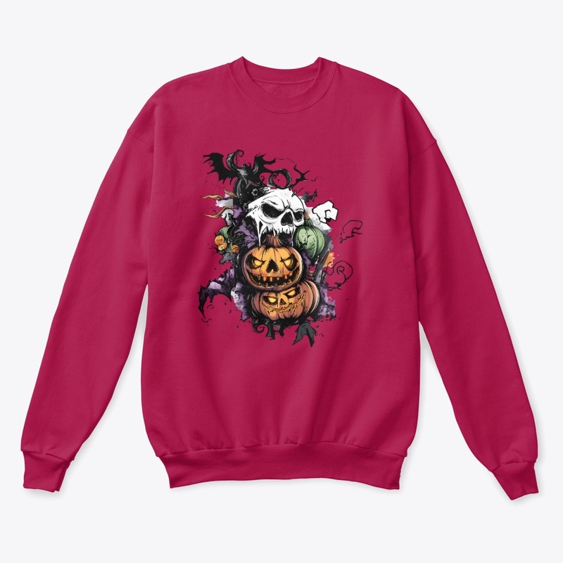  Halloween  with Pumpkins and Skull.