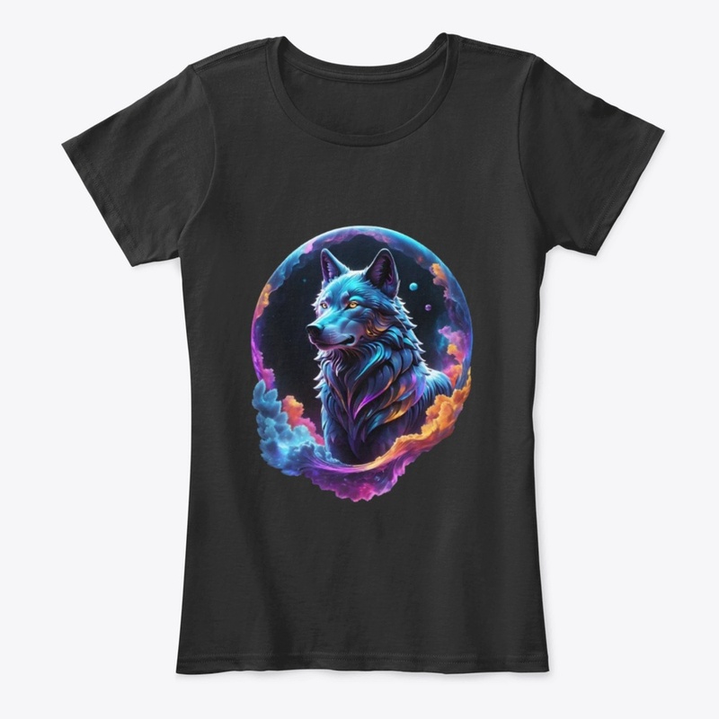 Cosmic Wolf colorful Animal Print