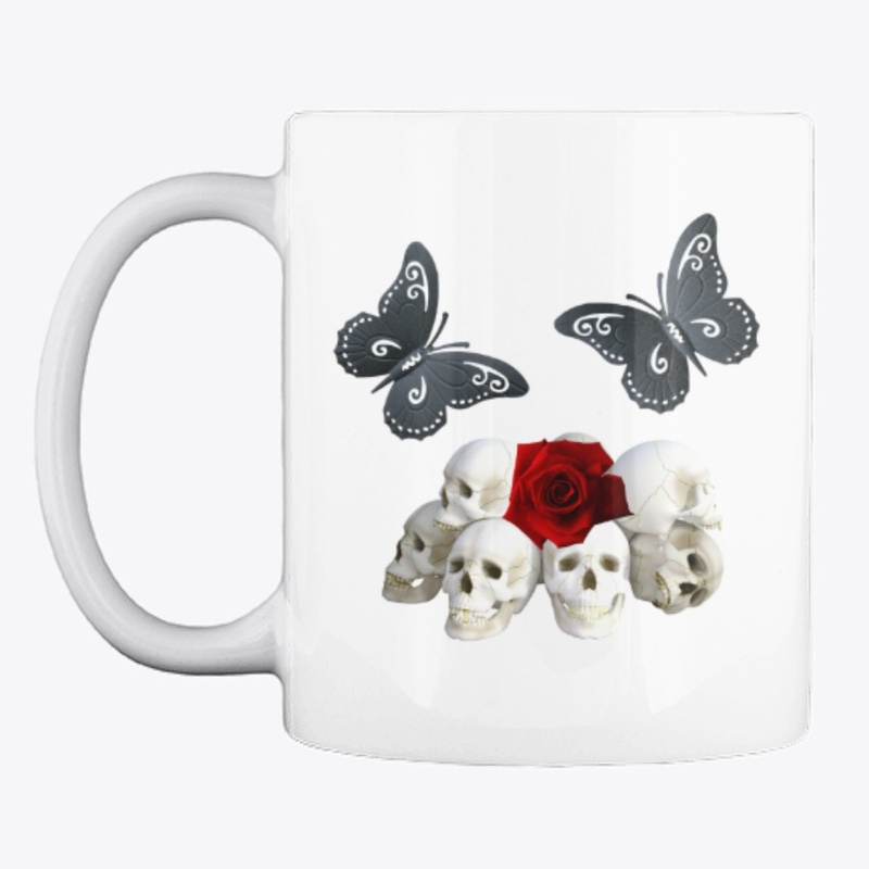 Custom Design Skull and butterfly Print