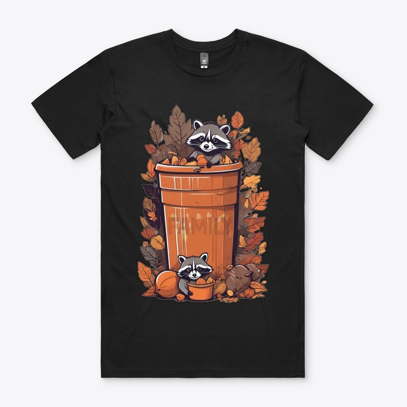 Adorable Raccoon Family - Fall Playtime