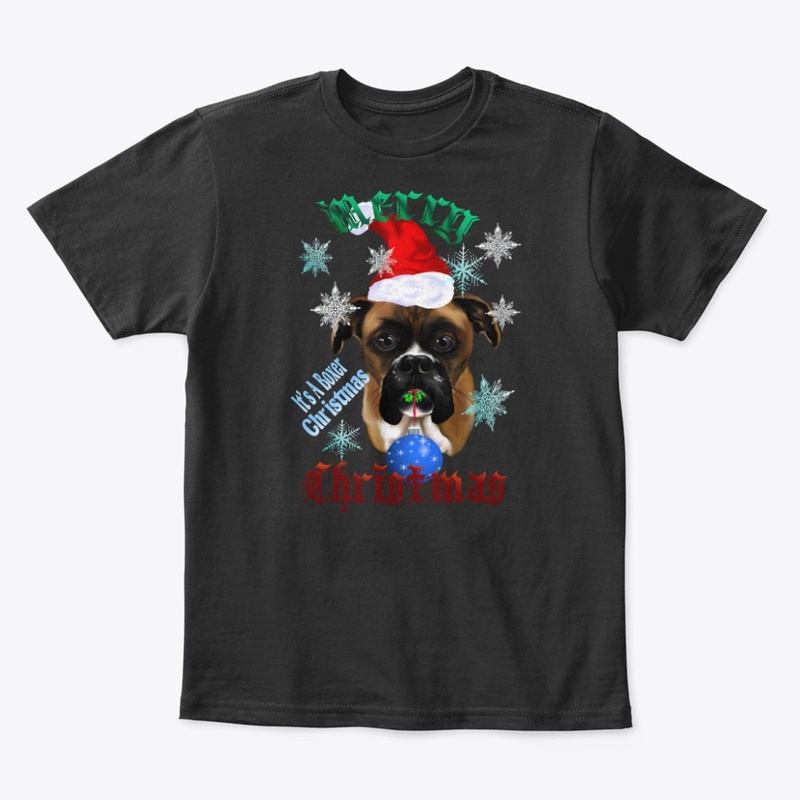 Wonderful-Christmas Boxer Dog Slim Fit 