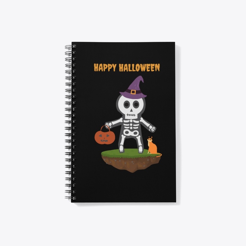 Happy Halloween Friendly Skeleton Design