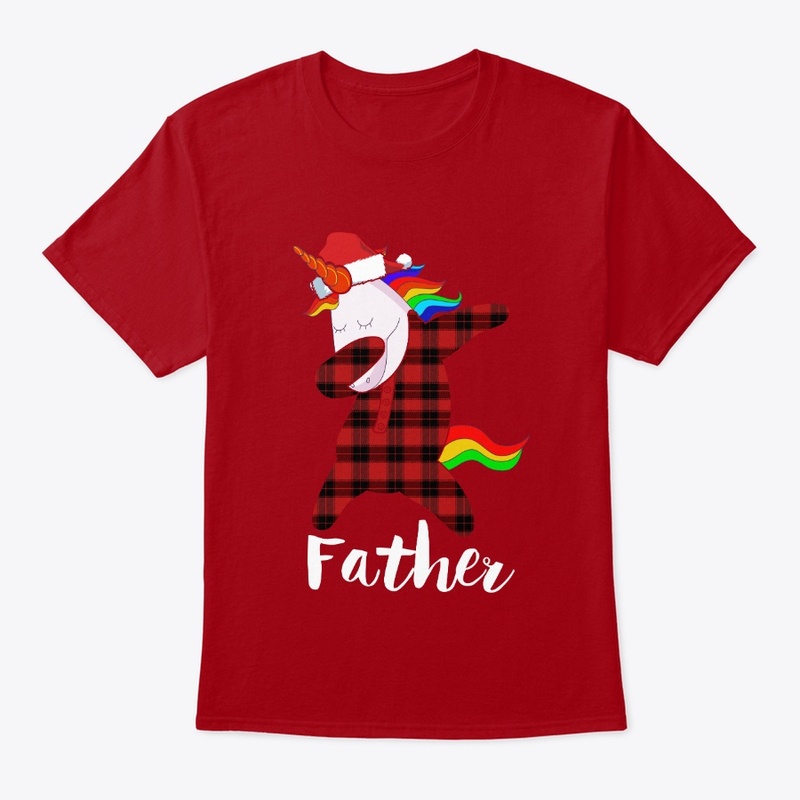 Cute Christmas Father Unicorn Pajama Tee