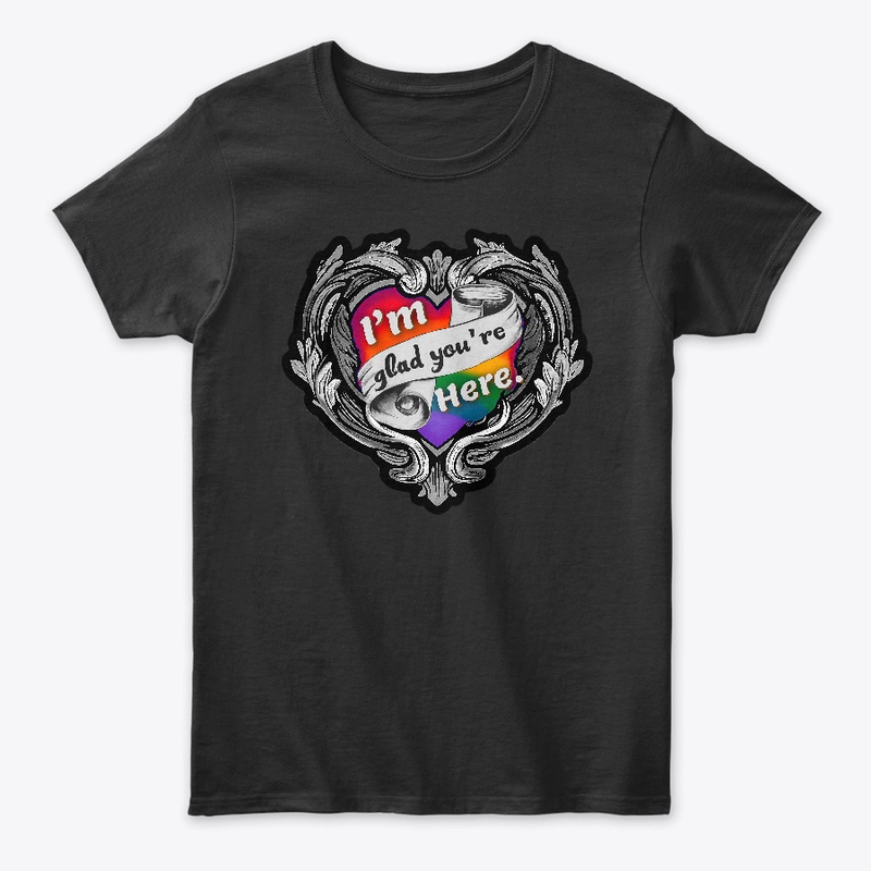 Baroque Heart rainbow womens tee